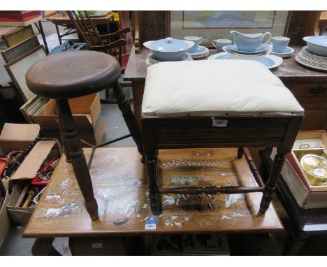 PIANO STOOL WITH LIFT UP SEAT AND WOODEN STOOL