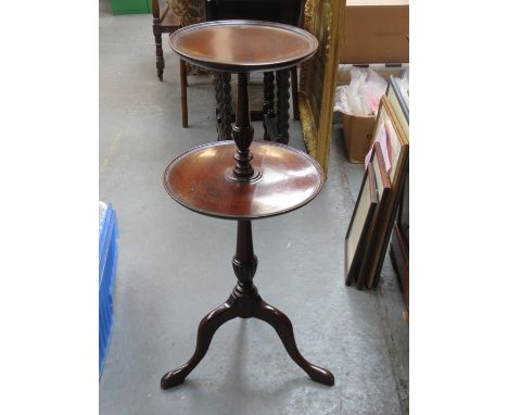 MAHOGANY TWO TIER TRIPOD TABLE 