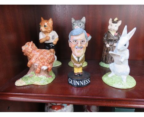 VARIOUS BESWICK CERAMIC ANIMALS AND GUINNESS JIMMY HILL FIGURE 