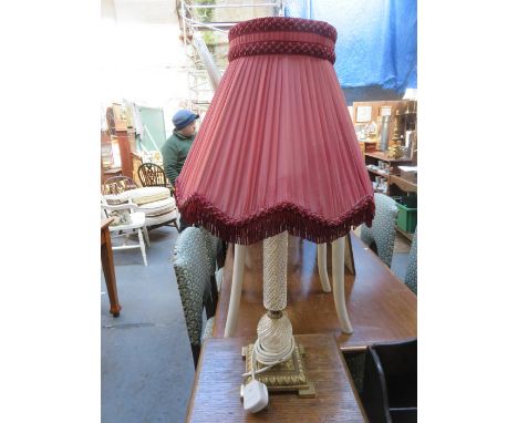 GILT AND GLASS TABLE LAMP WITH SHADE