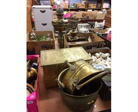 Corinthian column oil lamp etc.