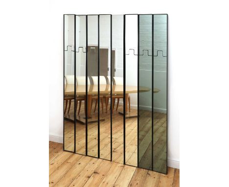 A set of eight 'Gronda' mirrors,designed in 1971 by Luciano Bertoncini for Elco, of rectangular shape, three with a tilting p