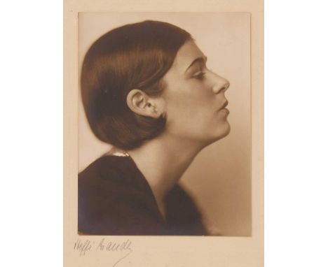 *Steffi Brandl (German, 1897-1966)Profile portrait of young woman, c.1928embossed facsimile signature and 'Berlin Kurfurstend