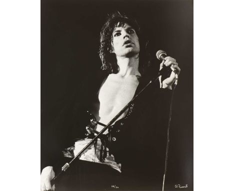 Ed Finnell (American, b.1956)'Mick Jagger - The Rolling Stones, Tour of The Americas'Los Angeles Forum, 13 July 1975gelatin s