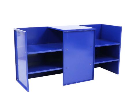 Donald Judd (American, 1928-1994),'Seat/Table/Shelf/Seat 13', designed in 1984, lacquered in traffic blue, stamped underneath