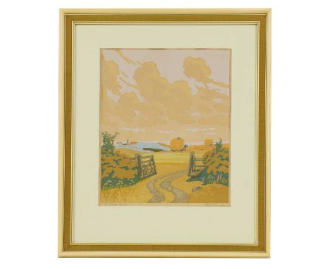 John Hall Thorpe (1874-1947)‘The Open Gate’;‘Marigolds’two woodcuts in colours on paper, both signed and titled in pencil 36 
