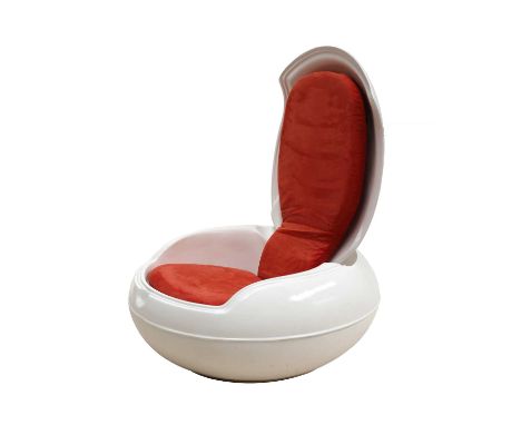 A garden 'Egg Chair',designed in 1967/68 by Peter Ghyczy for VEB Synthesewerk Schwarzheide, white polyurethane with a folding