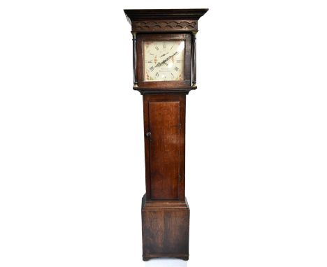 JOHN CRANE OF BROMSGROVE; an 18th century oak case thirty hour longcase clock, painted dial with Arabic and Roman numerals an