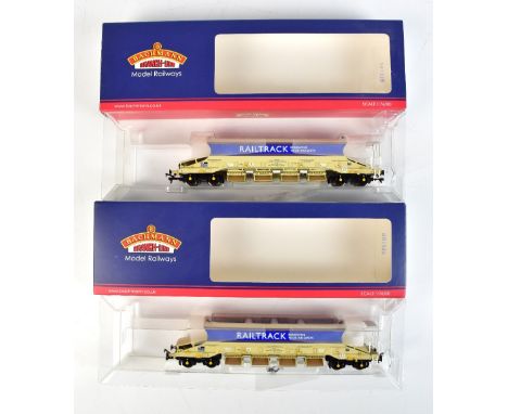 BACHMANN BRANCH-LINE; two boxed 38-212JJA MK2 Auto-Ballaster Non-Generator Unit (curved-top) Railtrack Wagons (2).Additional 