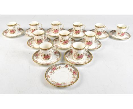 ROYAL DOULTON; an H5052 'Canton' pattern part coffee set comprising eleven cups (one af) and twelve saucers.Additional Inform