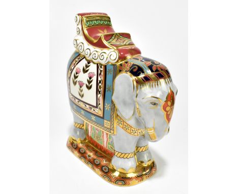 ROYAL CROWN DERBY; a limited edition animal paperweight 'The Mulberry Hall Indian Elephant', no.371/500, complete with gold b