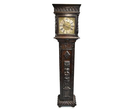 JOSEPH ELFORD OF LYMINGTON; an 18th century oak cased thirty hour longcase clock with brass face and silvered dial set with R