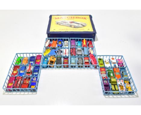 MATCHBOX; a Matchbox Series collector's case housing approximately forty-five Matchbox model cars and vehicles including Supe