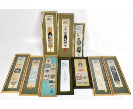 THOMAS STEVENS; seven silk bookmarks comprising a Robert Burns example, 'We Praise Thee O God', 'Jesus said, Suffer Little Ch