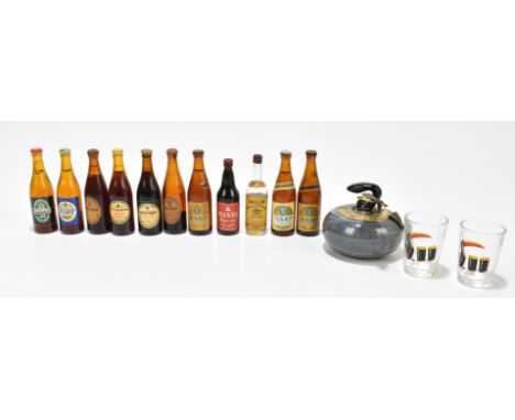 A group of miniatures with four Guinness, four Harp larger, single Manns and Smithwick's ale examples, a single Bell's exampl