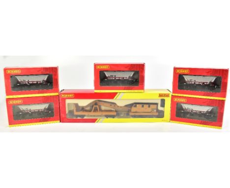 HORNBY; a boxed R6369 Breakdown Crane and five R6215B 32.5 TMGR Hopper with canopy (HBA) '368340' (6).Additional InformationM