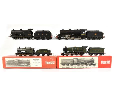 WILLS FINECAST; four OO gauge kit built locomotives and tenders comprising GWR 2209, a further GWR example, a BR 42700 exampl