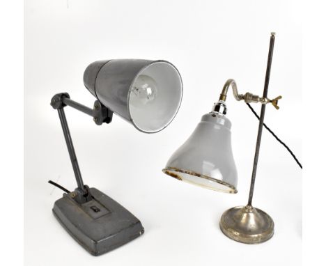 Two vintage desk lamps&nbsp;including Anglepoise type example, each with enamel shade.Additional InformationGeneral wear, chi