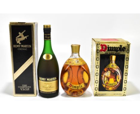 MIXED SPIRITS; a single bottle of Dimple Scotch Whisky, and a bottle of Remy Martin Cognac, each in original cartons (2).Addi