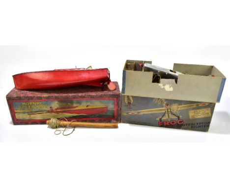 HORNBY; a boxed Speed Boat with mast and an International Model Aircraft Ltd Frog Mk IV Interceptor Fighter (2).Additional In