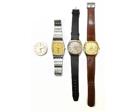 OMEGA; three gentleman's wristwatches to include a Constellation Chronometer with quartz movement, the circular dial set with