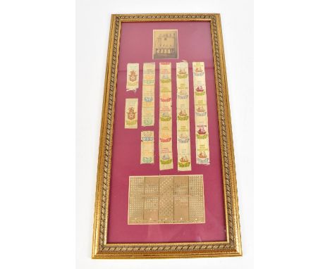 A presentation of Exhibition themed silks for the 1883 Cheltenham Exhibition, 1893 Bristol Exhibition and 1894 Bath Exhibitio
