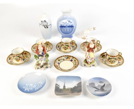 ROYAL COPENHAGEN; two vases, the larger a commemorative example with the image of the Danish House of Parliament&nbsp; and in