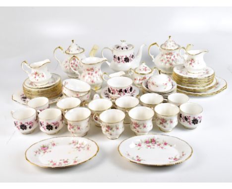 PARAGON; a 'Victoriana Rose' pattern part tea set comprising teapot, cups, saucers, side plates, etc and 'Michelle' pattern p