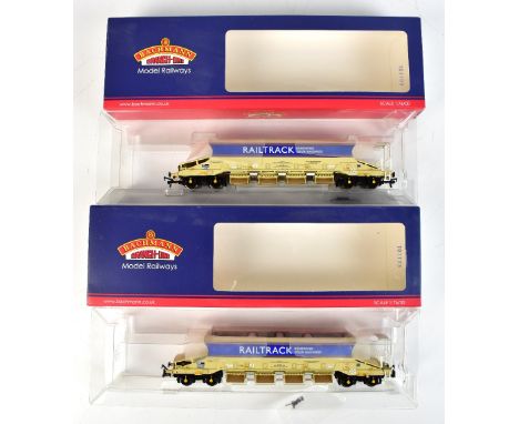 BACHMANN BRANCH-LINE; two boxed 38-211JJA MK2 Auto-Ballaster Non-Genenerator Unit (flat top) Railtrack Wagons (2).Additional 
