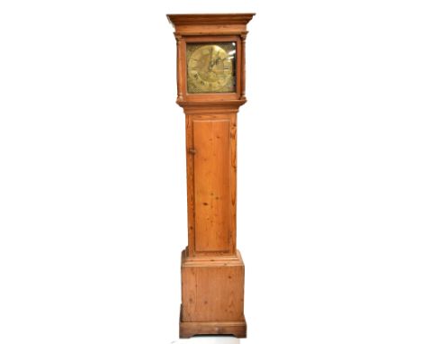 TRUGARD OF DARTMOUTH; an early 19th century thirty hour longcase clock, the brass dial with Arabic and Roman numerals and sub