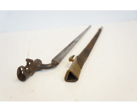 Bayonet with brass leather scabbard 