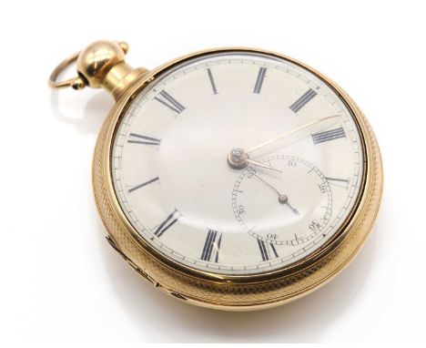 An 18ct gold pair cased key wind open faced pocket watch, by Mitchell Russell, Glasgow,with a 55mm outer case. An ivory colou