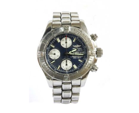 A gentlemen's stainless steel Breitling 'Super Ocean' automatic chronometer bracelet watch,model no. A13340. A 42mm case with