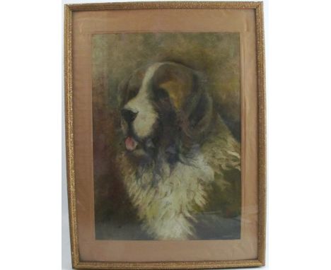 Freeman, oil on paper, portrait of a St Bernard, 1932, 19.5ins x 14ins