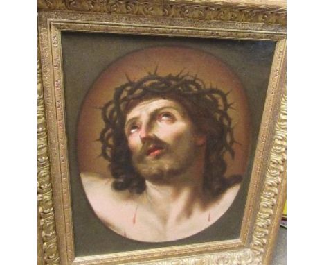 Guido Reni (attributed), oil on canvas, Ecce Homo Portrait of Christ, 22ins x 17.25ins - relined&nbsp;