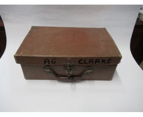 A case containing ephemera relating to Commander Archibald G Clarke RN, to include record of his appointments in The Royal Na