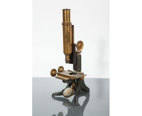 BRASS MONOCULAR MICROSCOPE BY J.SWIFT & SON LONDON
early twentieth century, lacquered brass and anodised finish, the base sig