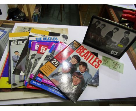 THE BEATLES, collection of ephemera including 2 ticket stubs for Astoria Finsbury Park concert 1st November Stalls,  also off