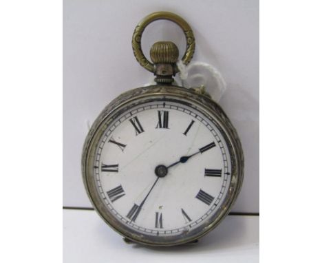 LADIES SILVER CASED FOB WATCH, untested condition 