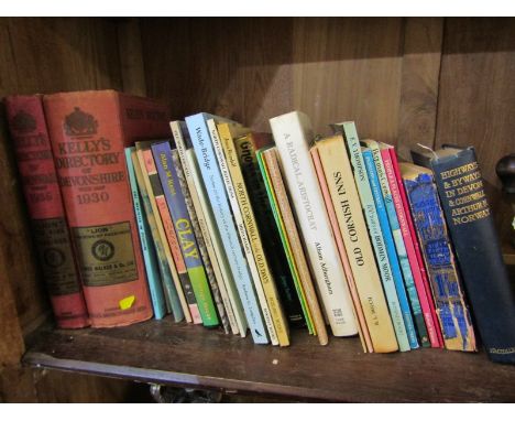 WEST COUNTRY, "Kellys Directory of Cornwall" 1936 and "Directory of Devonshire" 1935, contained in part shelf of West Country