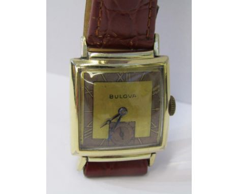 GENTLEMAN'S BULOVA WRIST WATCH, with manual wind movement, appears to be in working condition, gold filled case, 21 jewel mov