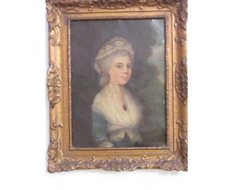 GEORGIAN PRIMITIVE SCHOOL, oil on copper panel, "Portrait of Mrs Hill", wife of Isaac Hill of Woodford, Frost &amp; Reed labe
