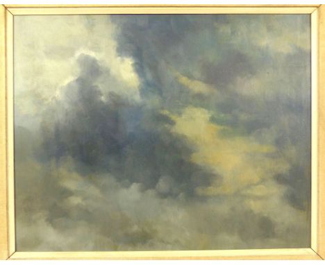 John Charles Wilkinson RBA, "Sky study afternoon 4th September 1974, Martin, Hampshire", oil on board of clouds, details vers