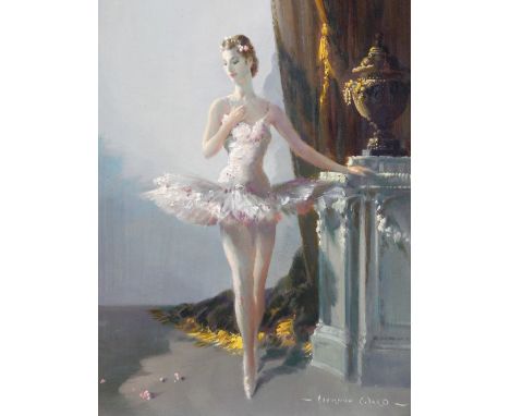 Vernon Ward, RBA, British 1905-1985, full portrait study of a ballerina, possibly the Russian Violetta Elvin, a contemporary 
