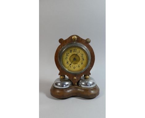 A Late 19th Century Alarm Clock, 25cm High 