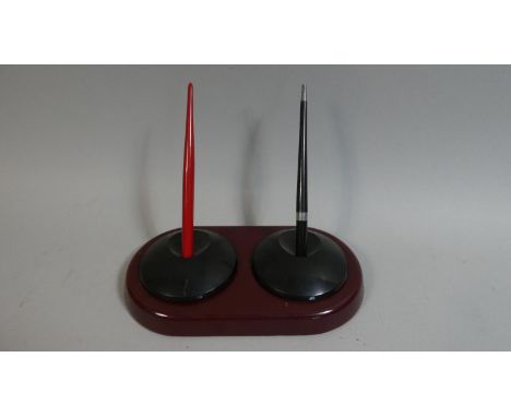 A Mid 20th Century Drop Leaf Vintage Dipless Desk Set by Venus Esterbrook 
