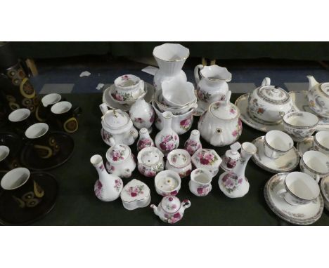 A Collection of Rose Patterned China to Include Vases, Teapots, Jugs, Trinket Boxes etc 