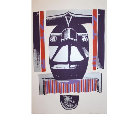 Ronald King, signed Limited Edition colour print, ' Mask -  Speculator ' No. 16 of 50, 30ins x 22ins including the margins 