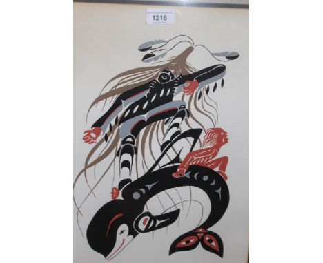 Delmar Johnnie Seletze, Limited Edition colour print ' Dancer ', 18ins x 12.5ins approximately, No. 73 of 200, signed togethe