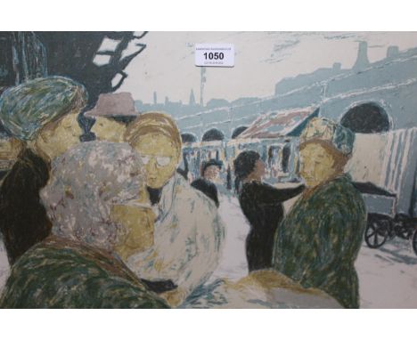 Limited Edition colour print ' Brixton Market ' No. 1 of 12, signed Cullen and dated '78, 16ins x 20ins, framed 